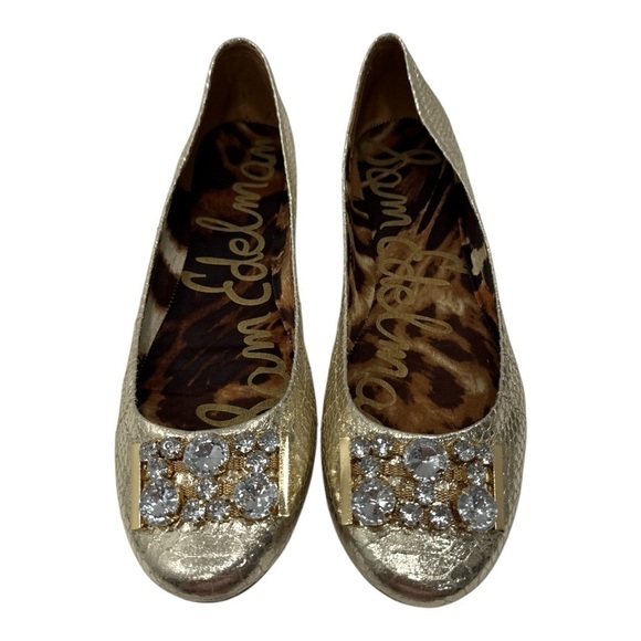 Sam Edelman Women's Caper Ballet Flat, Light Gold Boa Print size 10 M - Picture 5 of 9
